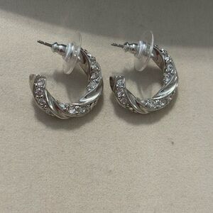T. Tahari Silver Hoop Earrings